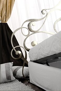 Letto in ferro matrimoniale, Marrone anticato Oro