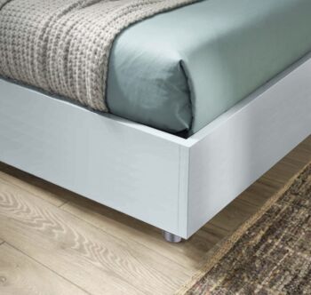 Letto sommier matrimoniale contenitore, finitura Grigio alluminio