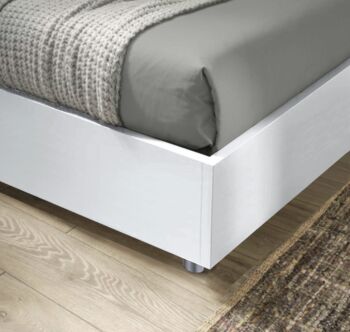 Letto sommier matrimoniale contenitore, finitura Bianco luce