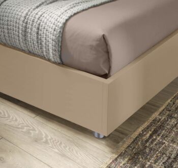 Letto matrimoniale contenitore sommier, finitura Nocciola
