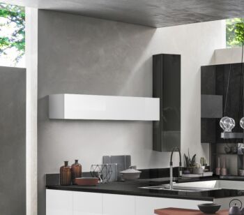 Pensile per cucina sospeso, Antracite lucido