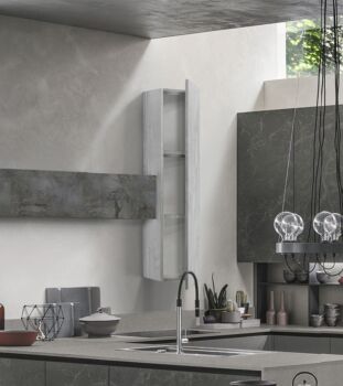 Pensile per cucina sospeso, Grigio artico
