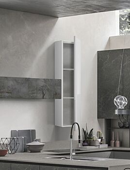 Pensile per cucina sospeso, Bianco lucido