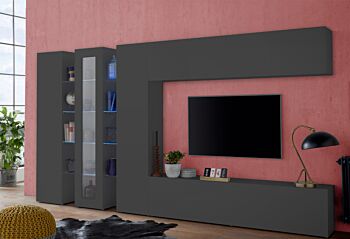 Pensile sospeso 100% Made in Italy, finitura Antracite 