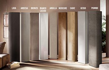 Colonna stretta H.186 cm a terra, disponibile in diverse finiture Made in Italy 