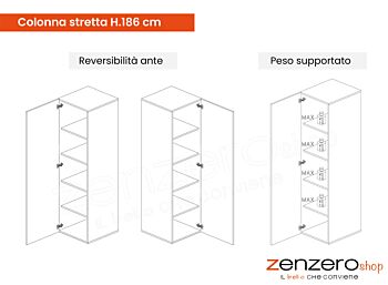 Parete attrezzata, Soggiorno libreria finitura Lava, Made in Italy