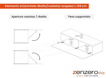 Pensile 138x30x29 h cm,  Bronzo, collezione Logica