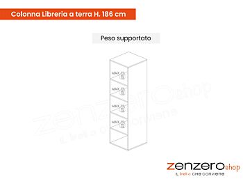 Colonna Libreria a terra, disponibile in molteplici colori