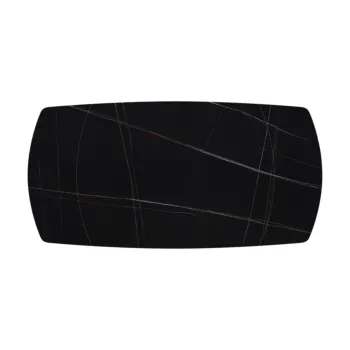 Tavolo con 2 allunghe da 30 cm, finitura Marmo Nero 