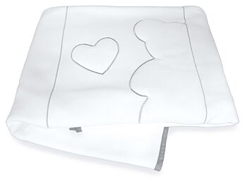 Lettino per neonati Winnie, bianco e Grey con decori orsetto