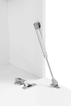 Parete attrezzata L.340 cm, finitura Bianco lucido, Made in Italy