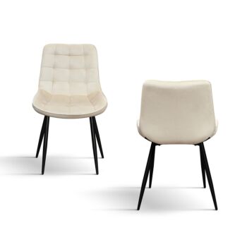 Sedia per uffici in velluto Beige, design moderno