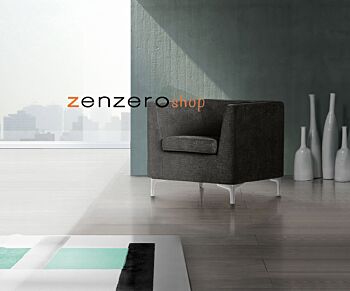 Poltrona di design in finitura Antracite, tessuto sfoderabile
