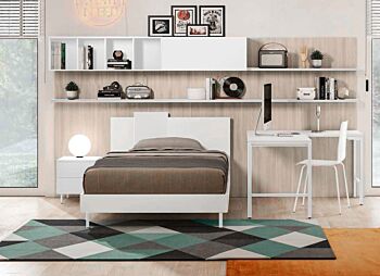 Letto una piazza e mezza POP 02, finitura Bianco Opaco