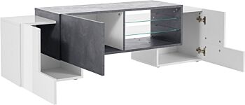 Mobile tv L.150 Grigio Ardesia e Bianco lucido