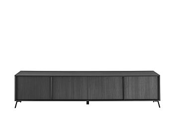 Mobili Porta TV moderno 4 ante in finitura Nero Frassinato