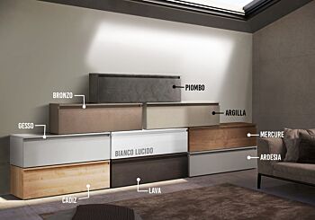 Base TV con un cassettone L.138 cm, disponibile in diverse colorazioni 