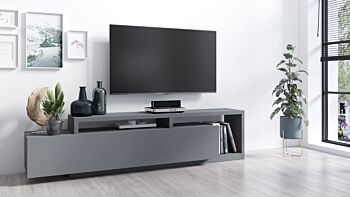 Porta TV con cassetto, finitura antracite L.219 cm
