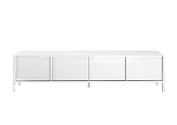 Mobile porta TV, stile moderno, finitura bianco lucido