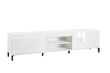 Mobile porta TV moderno finitura Bianco Lucido, Made in Italy
