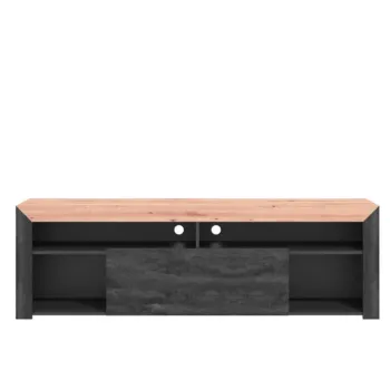 Porta tv in finitura Nero carbone e Rovere Zenzero Shop