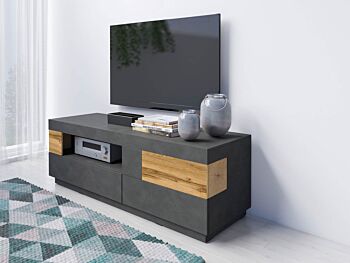 Porta TV  moderno L.160 con 1 anta ribalta e 2 cassetti