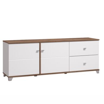 porta tv con cassetti e ante bianco