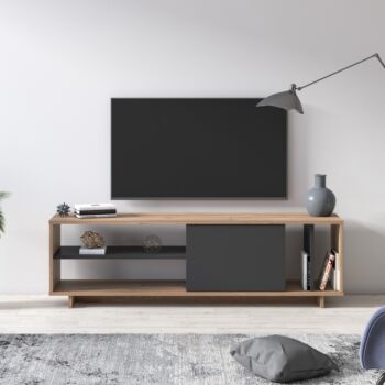 Porta tv moderno Ankara rovere e antracite, un'anta