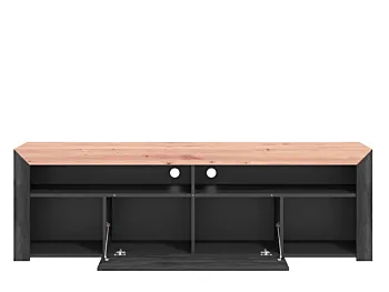Porta tv in finitura Nero carbone e Rovere Zenzero Shop