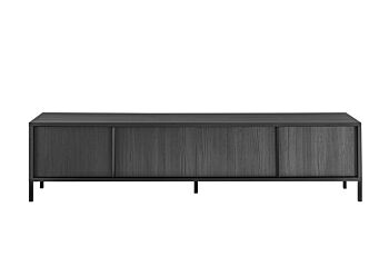 Mobile porta TV, stile moderno, finitura frassinato nero