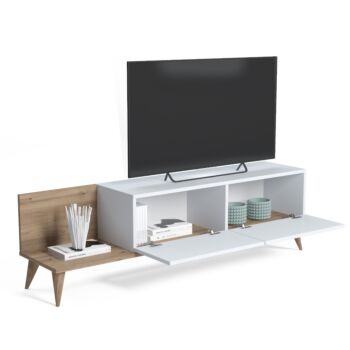 Mobile Tv Ankara a 2 ribalte, Bianco e rovere