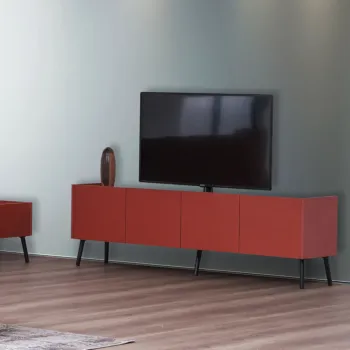 porta tv rosso