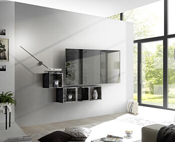 Vani porta TV in finitura Marmo Lucido Nero