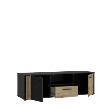 porta tv rovere e nero