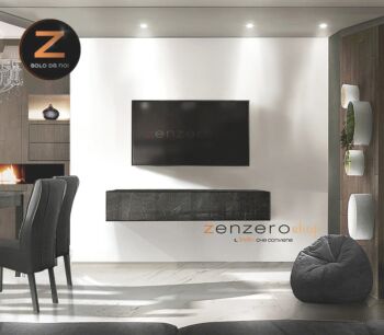 Mobili porta tv design in finitura Ossido, anta a ribalta