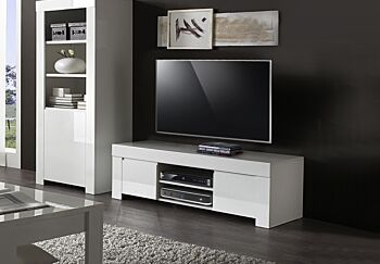 Porta TV "Alba" design moderno, Laccato Bianco Lucido