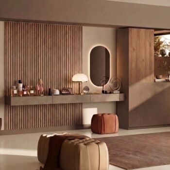 Postazione trucco con 3 cassetti, Mercure e Bronzo