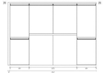 Armadio ponte matrimoniale, L.412 H,295, Rovere nordico e Visone