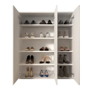 Scarpiera bassa 3 ante, 95x116x35 h cm, Bianco lucido Zenzero Shop