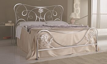 Letto ferro battuto prezzi bassi,  letto Luna in finitura Argento satinato