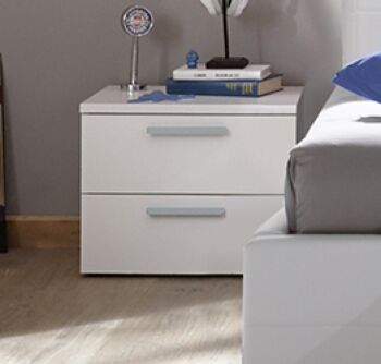 Cameretta moderna con letto imbottito e armadio vertigo grigio