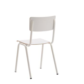 Sedia con fusto bianco con seduta e schienale Bianco