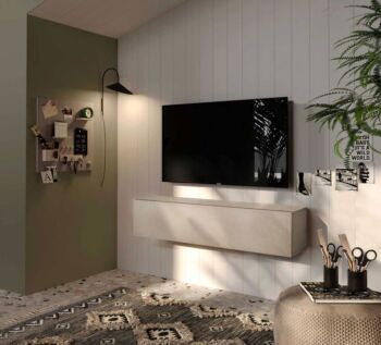 Pensile 138x30x29 h cm, Argilla, collezione Logica