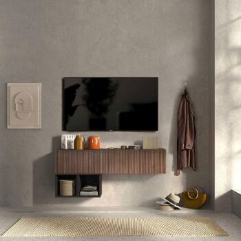 porta tv cannettato sospeso