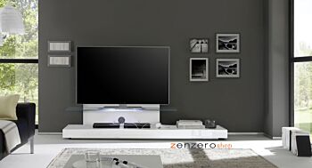 Mobile porta TV Moderno di Design, Bianco Lucido