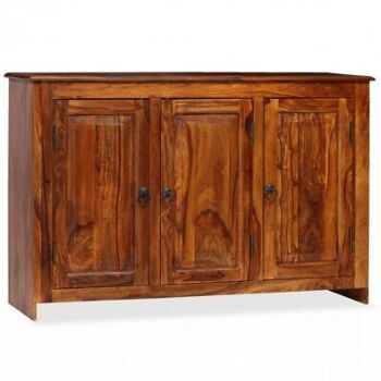 Credenzina / Porta telefono classico finitura bassano con decoro oro, con porta intarsiata e cassetto 70x93