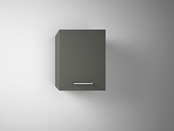 Composizione da Bagno con 3 cassetti soft-close e pensile reversibile, Grigio Lucido