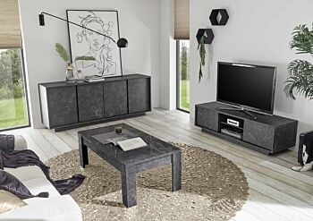 Economico Porta TV effetto Marmo Nero di Carrara