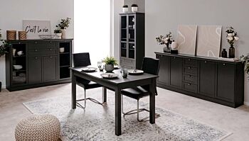 Sala completa in stile scandinavo in finitura grigio antracite 