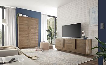Colonna 2 ante scontata, madia moderna, finitura Mercure